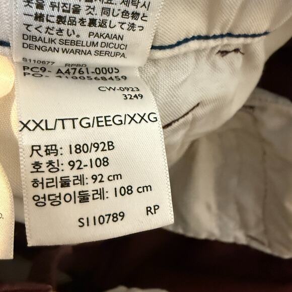 Levis Pants Men 2XL Red XX Chino Jogger Tapered Drawstring Pocket Comfort Casual - Picture 10 of 13